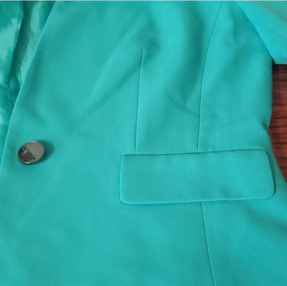 KASPER Green Single Button Blazer Jacket Made In Vietnam Women's Size 10 - Picture 10 of 15